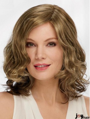 Blonde Synthetic Wavy Designed Medium Length Wig