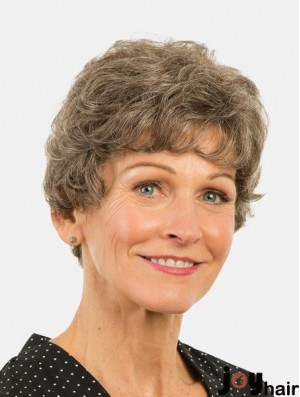 Short Monofilament Layered Brown 8 inch Curly Synthetic Wigs