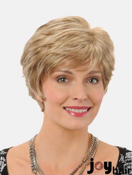 Straight 8 inch Synthetic Blonde Short High Quality Lace Wig