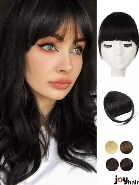 Human Hair 100% Real Hair Fringe Extensions Clip in French Bangs Fringe with Temples Clip on Fringe Bangs