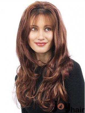 Wavy Synthetic Auburn Long Gorgeous 3/4 Wigs