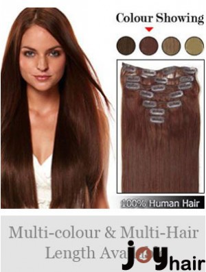 Hairstyles Auburn Straight Remy Human Hair Clip In Hair Extensions