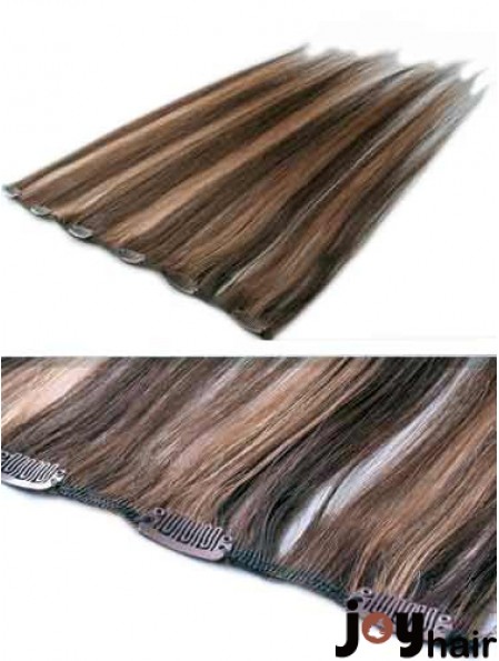 High Quality Brown Straight Remy Human Hair Clip In Hair Extensions