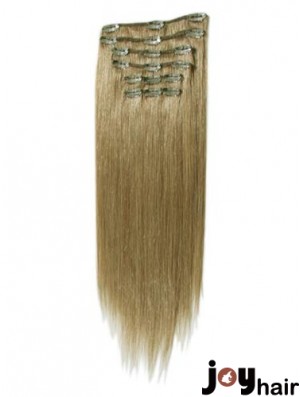 Natural Brown Straight Remy Human Hair Clip In Hair Extensions