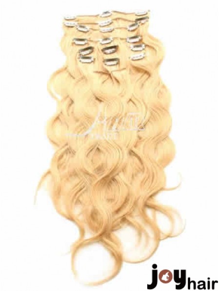 Ideal Blonde Curly Remy Human Hair Clip In Hair Extensions