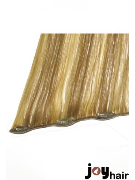 No-Fuss Blonde Straight Remy Human Hair Clip In Hair Extensions