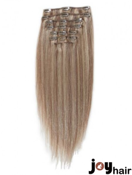 Great Blonde Straight Remy Human Hair Clip In Hair Extensions