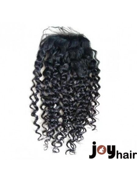 Lace Closures Curly Style Black Color Long Length With Remy