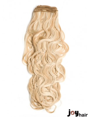 Curly Remy Human Hair Blonde Stylish Weft Extensions