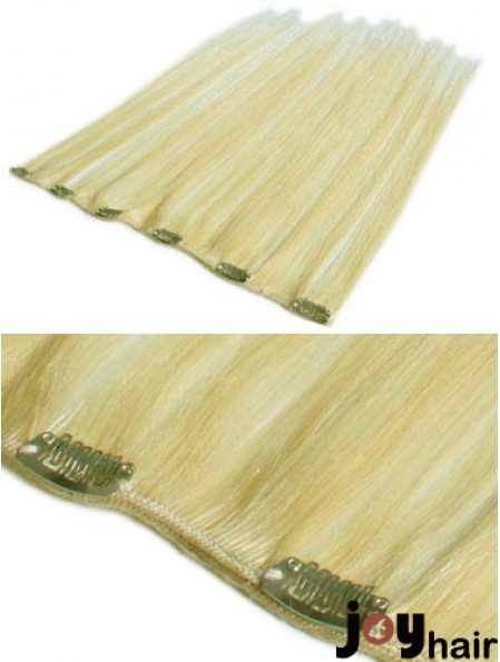 Cheapest Blonde Straight Remy Human Hair Clip In Hair Extensions