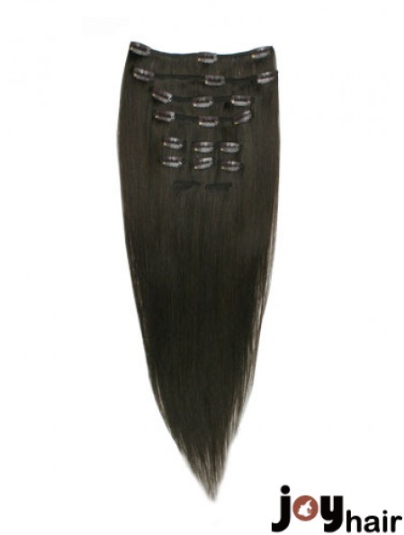 Good Black Straight Remy Human Hair Clip In Hair Extensions