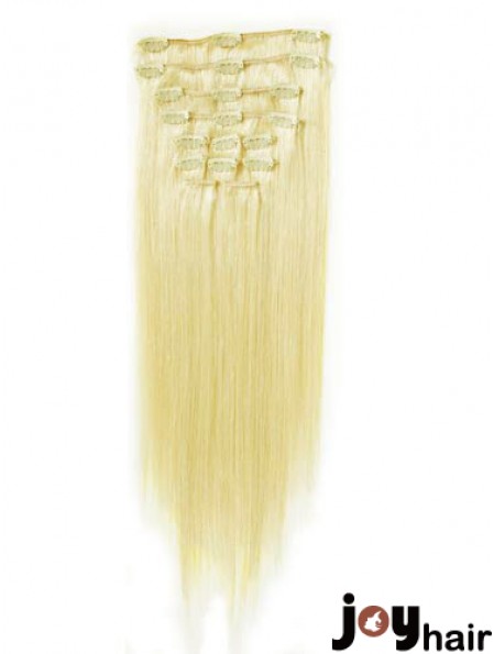 Perfect Blonde Straight Remy Human Hair Clip In Hair Extensions