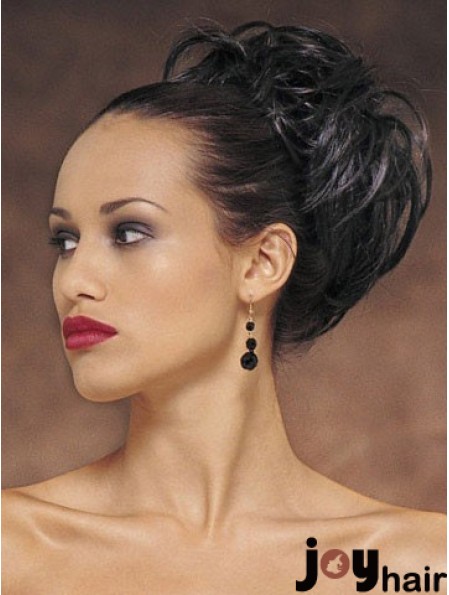 Exquisite Black Wavy Synthetic Clip In Hairpieces