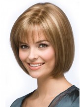 Blonde Bob Wig Chin Length Remy Human Capless Straight Style