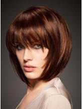 Human Hair Straight Style Chin Length Bobs Cut