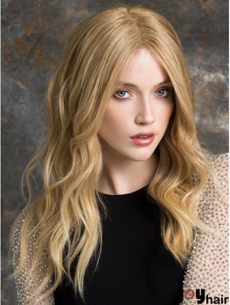 100% Hand Tied Wig Long Blonde Human Hair Wig UK