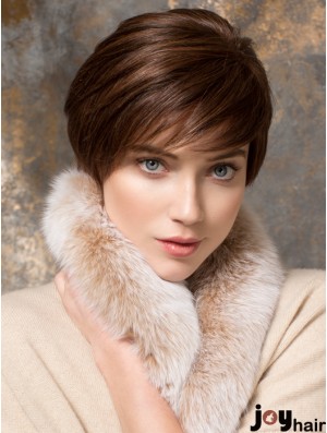 Short Straight Boycuts Auburn Designed 100% Hand-tied Wigs