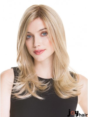 Monofilament Long Blonde Wig UK 100% Hand Tied Straight Style