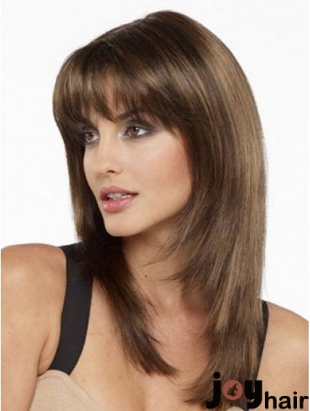 Comfortable Layered Human Hair Wig With Bangs