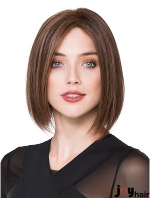 Bob Human Hair Wigs Brown Color Chin Length Bobs Cut