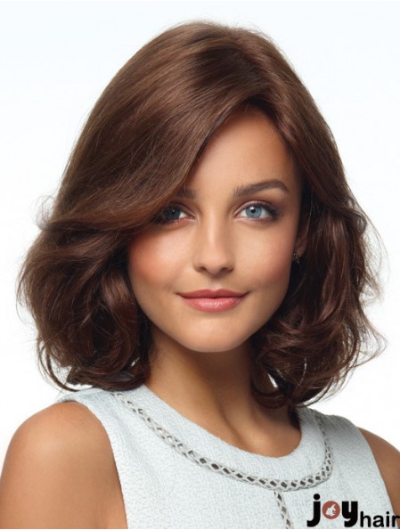 Best Curly Human Hair Wigs Layered Cut Brown Color