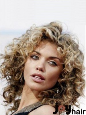 Curly Wig Human Hair Shoulder Length Wig With Lace Front