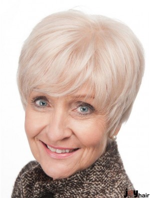 Lightweight Short Grey Wigs for Seniors