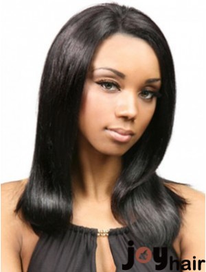 Yaki Human Hair With Capless Black Color Yaki Style