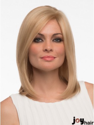 Straight Human Hair Straight Style Shoulder Length Blonde Color