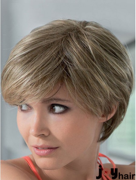 Mono Human Hair Wigs With Lace Front Short Length Boycuts