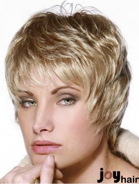 Short Wig 100% Hand Tied Straight Style Cropped Length Layered Cut