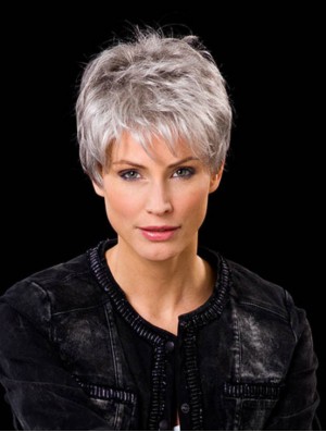 Durable Human Hair Grey Wig UK