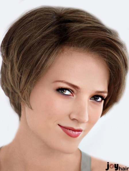 Lace Front wigs UK Short Brown Hair Wigs Without Bangs