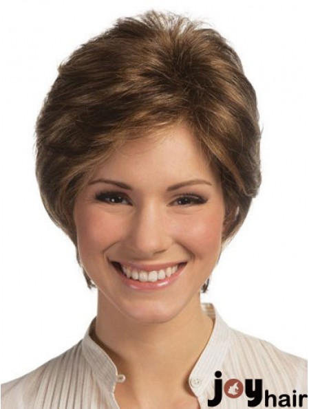 Lace Front Monofilament Human Hair Wigs Short Length Straight Style Boycuts