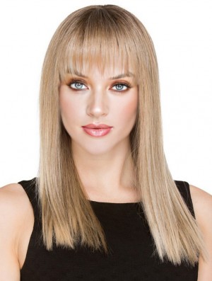 Long Human Hair Blonde Wigs With Fringe Sale