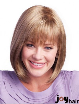 Chin Length Brown Sassy 11 inch Straight Bob Wigs