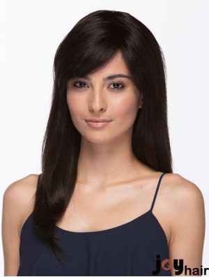 Brazilian Wigs Human Hair Long Length Brown Color With Bangs