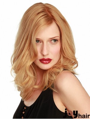 14 inch Blonde Shoulder Length Without Bangs Wavy Ideal Lace Wigs