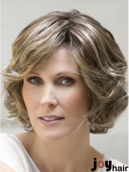 Blonde Wavy Chin Length With Bangs Ladies Monofilament Ellen Wille Wigs