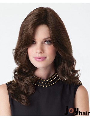 Natural Wigs Brown Color Long Length Wavy Style With Capless