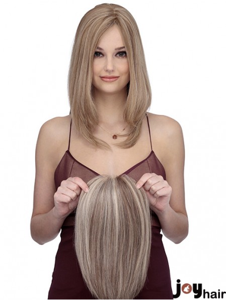 Shoulder Length Straight Without Bangs Cheap Blonde Lace Front Wigs