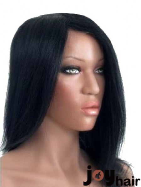 Straight Without Bangs 100% Hand-tied Black Hairstyles Long Wigs