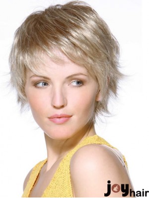 8 inch Blonde Chin Length Layered Straight Gorgeous Lace Wigs