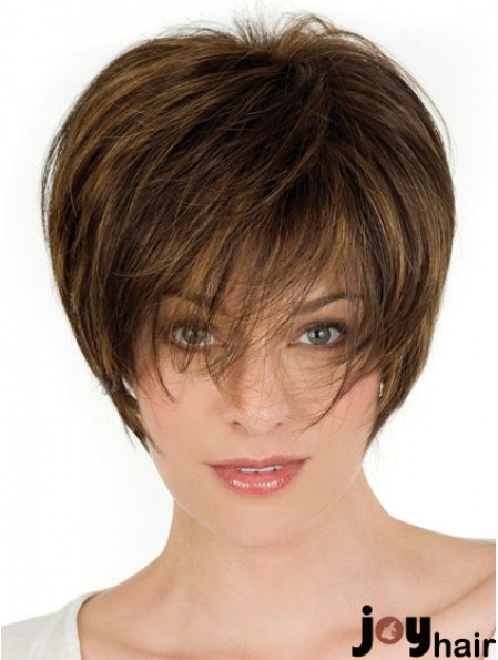 Human Hair Brown Wigs With Lace Front Wavy Style