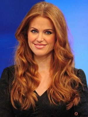 Long Wavy 100% Human Hair Full Lace Isla Fisher Wigs In UK