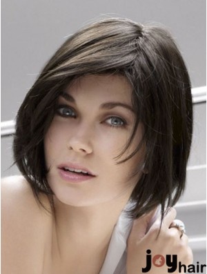 Lace Front Chin Length Straight Black Popular Bob Wigs