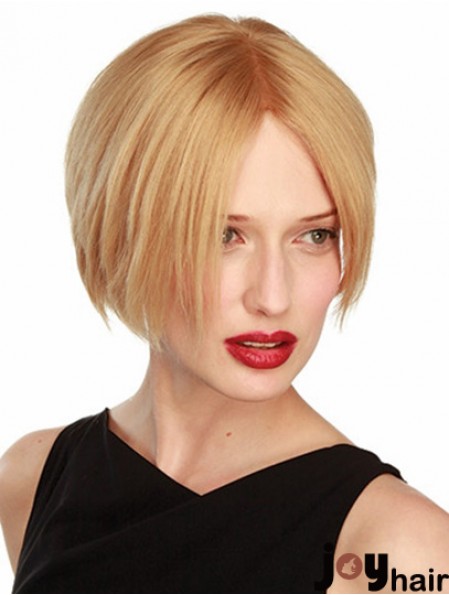 Bob wig Blonde Hair Straight Wig UK With Real Hair