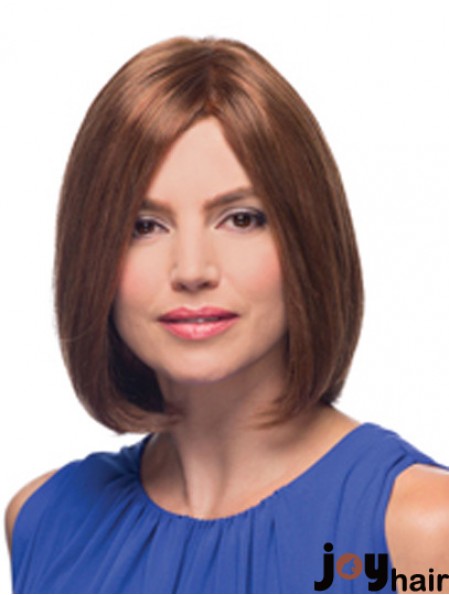 Chin Length Auburn Bobs Straight Cheap Monofilament Human Wigs