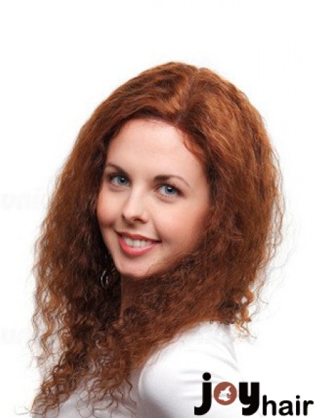 Curly Auburn Remy Human 100% Hand Tied Mono Wigs