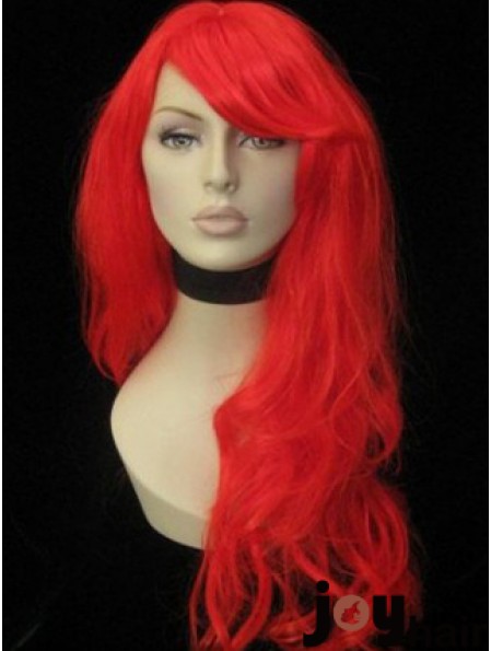 With Bangs Long Red Wavy 20 inch Fashionable Synthetic Wigs